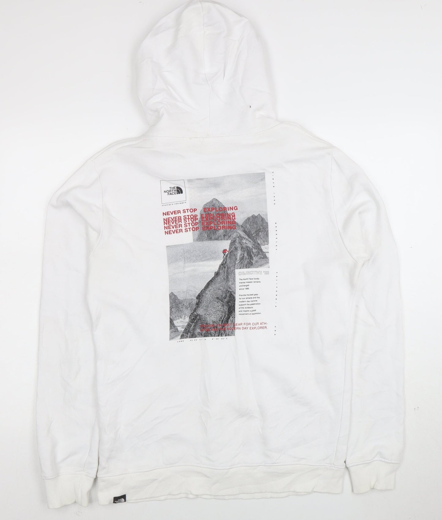 The North Face Men's White Pullover Hoodie M Graphic Outdoor