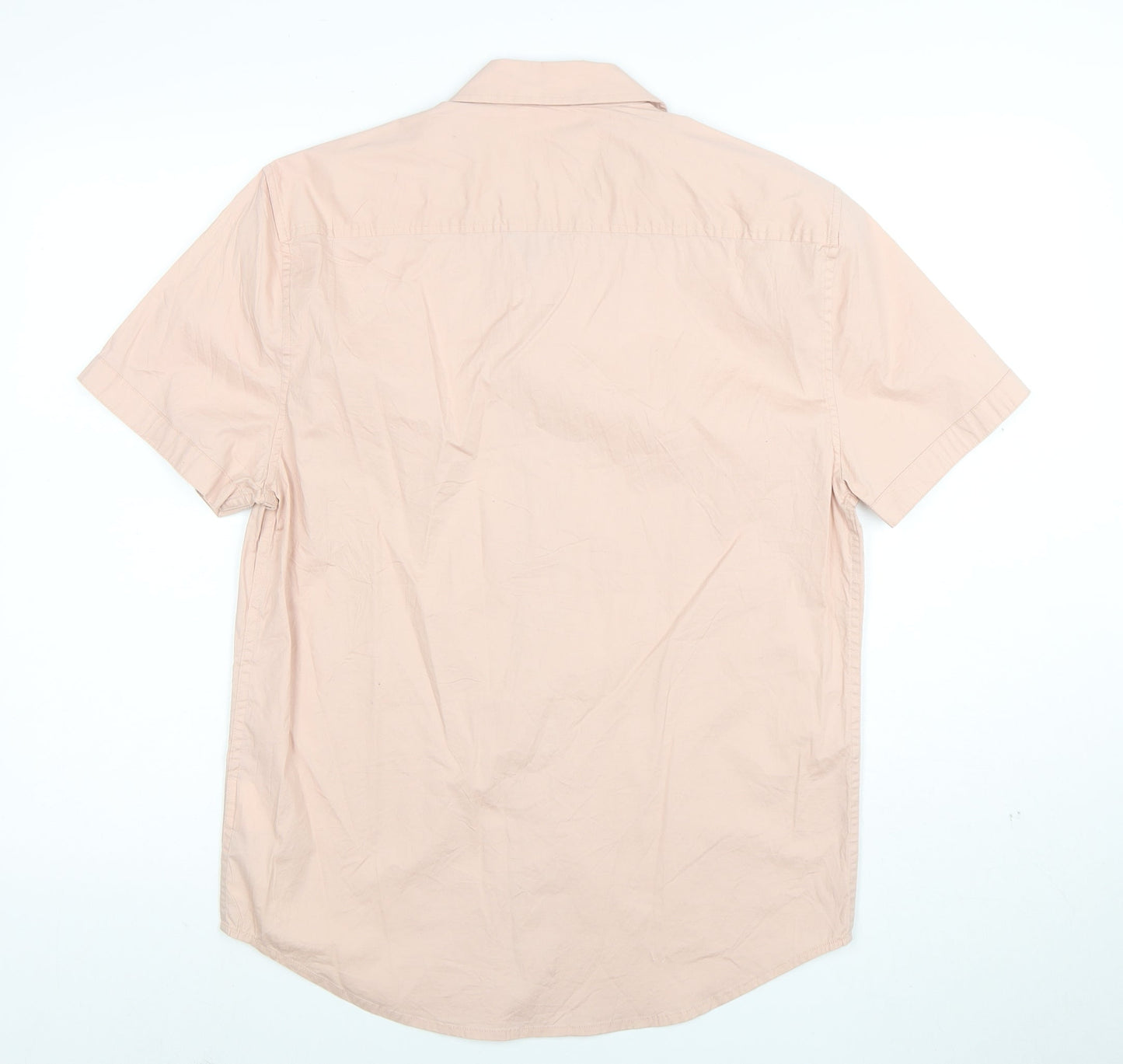 Guess Men Pink Short Sleeve Regular Fit Button-Up Shirt Size M