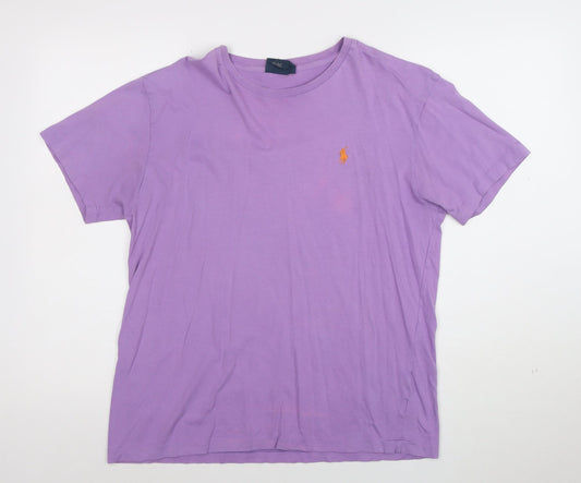 Polo Ralph Lauren Men's Purple Crew Neck Cotton T-Shirt Size S