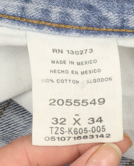 Lee Men's Blue Relaxed Fit Straight Leg Jeans Size 32x34
