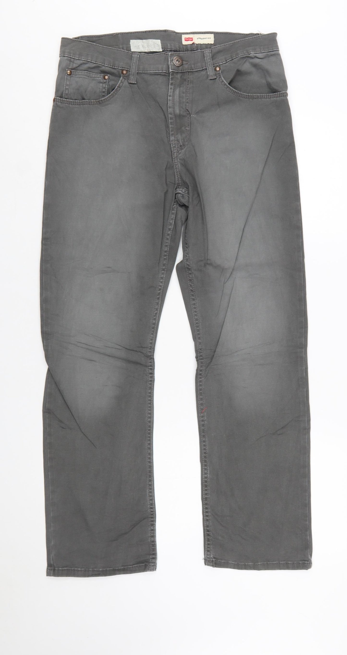 Wrangler Men's Grey Straight Fit Jeans 32x30 Regular Mid Rise