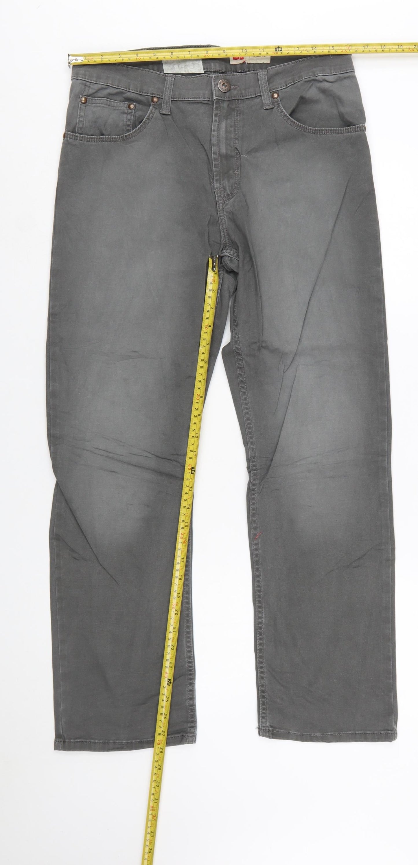 Wrangler Men's Grey Straight Fit Jeans 32x30 Regular Mid Rise