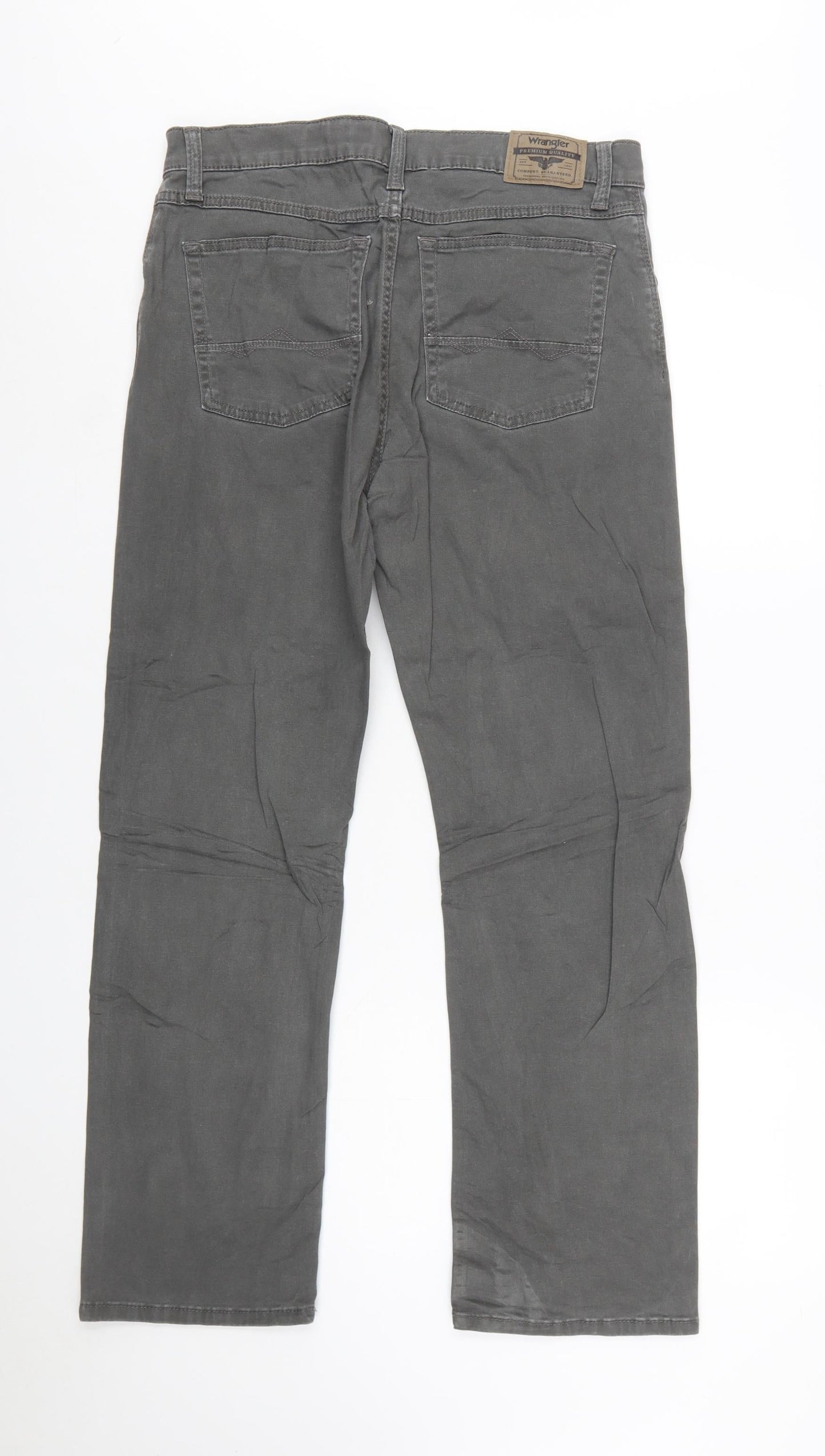 Wrangler Men's Grey Straight Fit Jeans 32x30 Regular Mid Rise