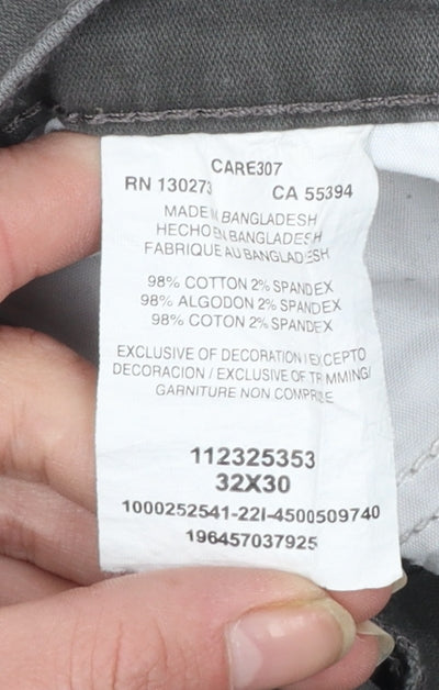 Wrangler Men's Grey Straight Fit Jeans 32x30 Regular Mid Rise