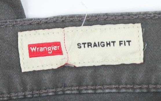 Wrangler Men's Grey Straight Fit Jeans 32x30 Regular Mid Rise