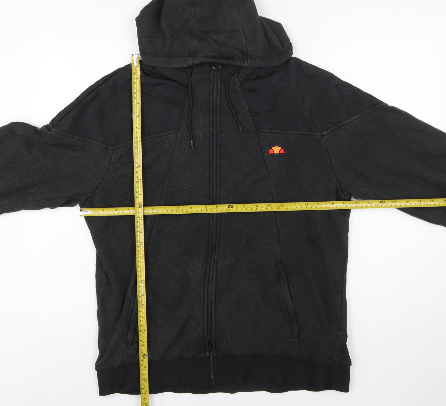 Ellesse Men Black Full Zip Hoodie Fleece Jacket Size L