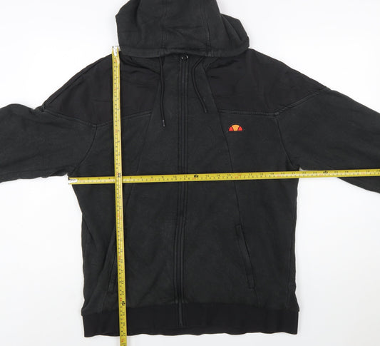 Ellesse Men Black Full Zip Hoodie Fleece Jacket Size L