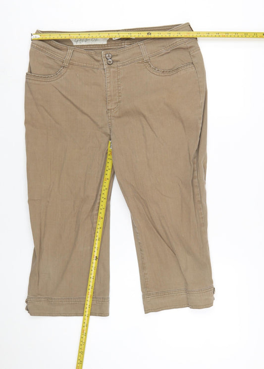 Lee Women’s Beige Capri Trousers Size 12 Cotton Stretch