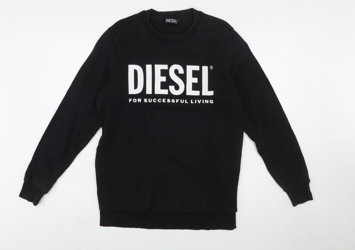 Diesel Mens Black Logo Crew Neck Sweatshirt Size S