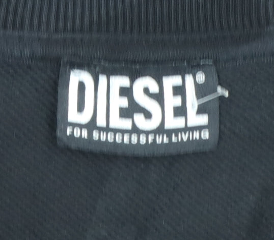 Diesel Mens Black Logo Crew Neck Sweatshirt Size S