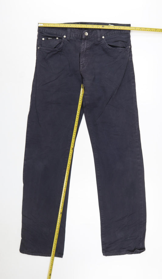 Hugo Boss Men's Blue Chino Trousers 34W 34L Regular Fit