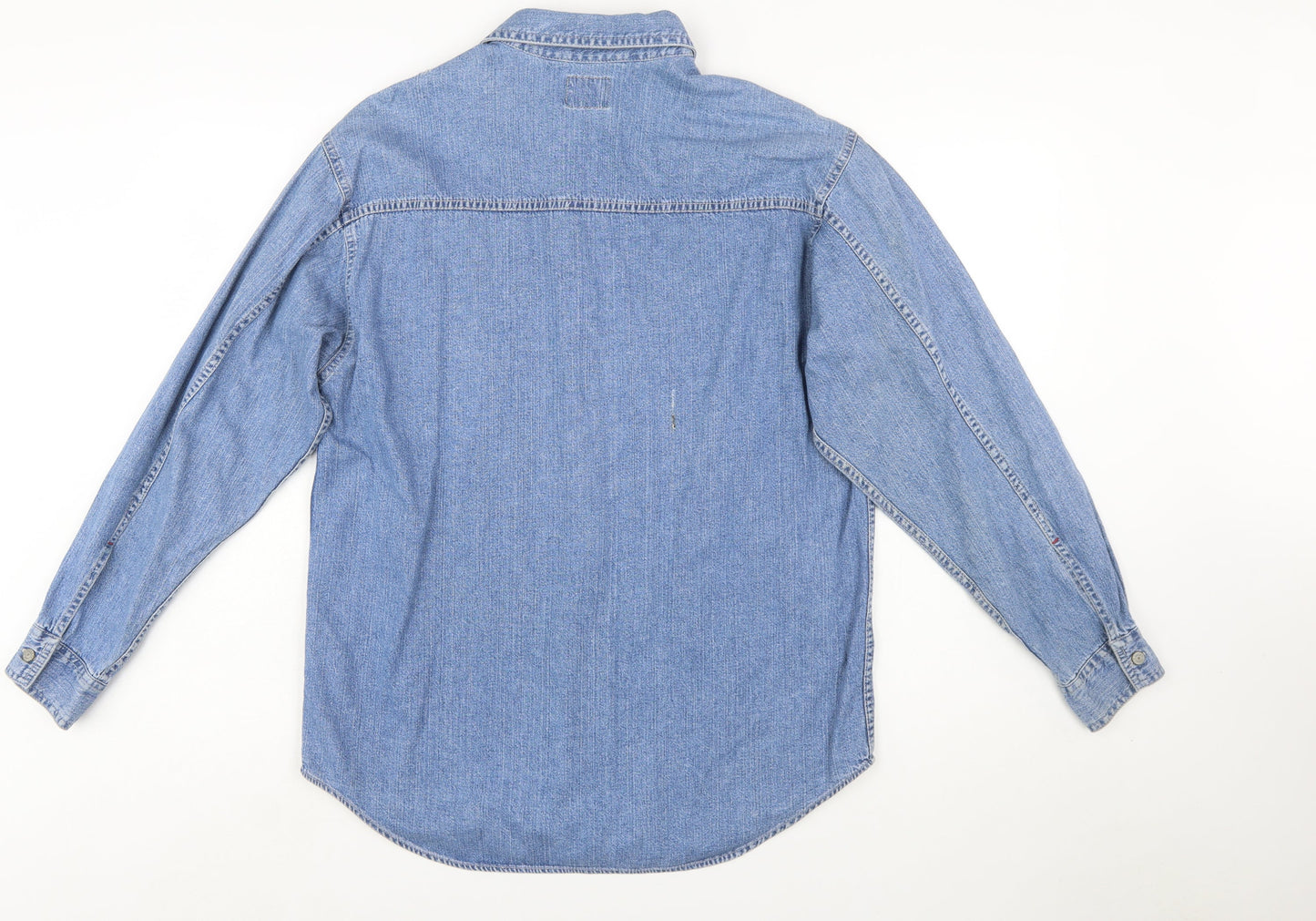 Levi's Women's Blue Denim Button-Up Shirt M Long Sleeve Vintage