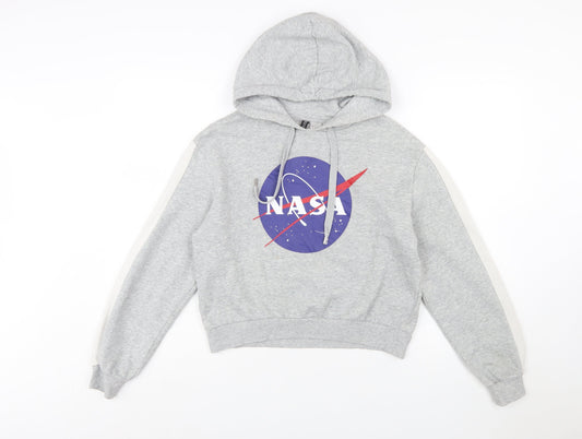 H&M Divided NASA Grey Hoodie Women's Small Cotton Blend