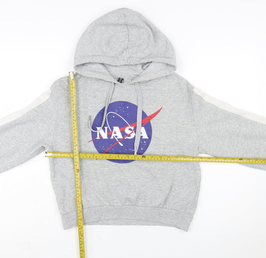 H&M Divided NASA Grey Hoodie Women's Small Cotton Blend