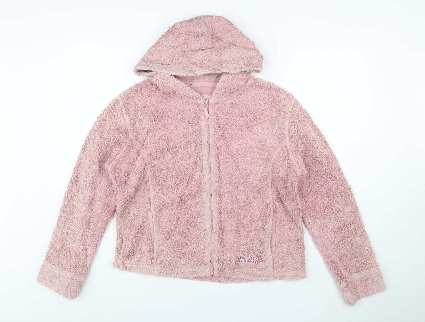 Weird Fish Womens Pink Full Zip Hoodie Size M 100% Cotton Fleece Jacket