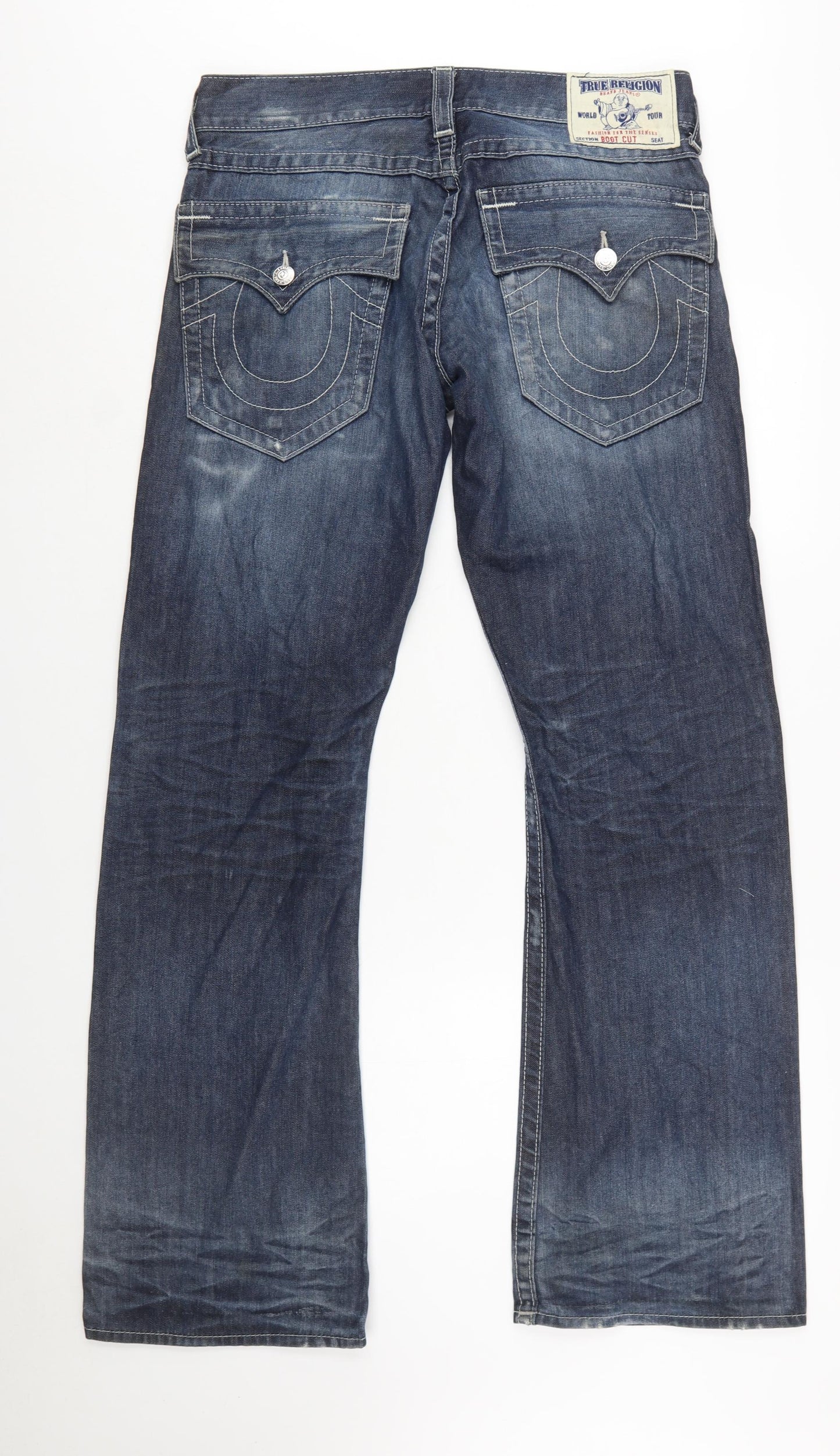 True Religion Men's Blue Bootcut Jeans Size 33 Regular Denim