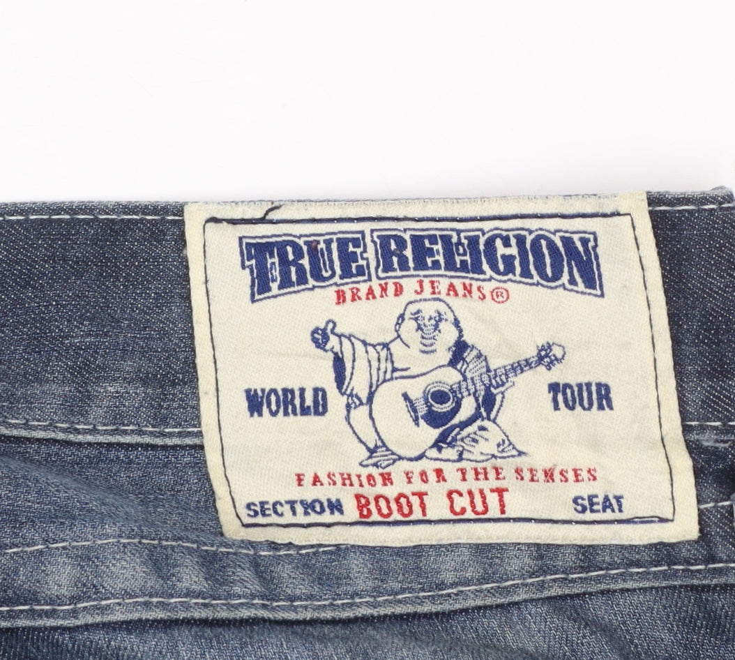 True Religion Men's Blue Bootcut Jeans Size 33 Regular Denim