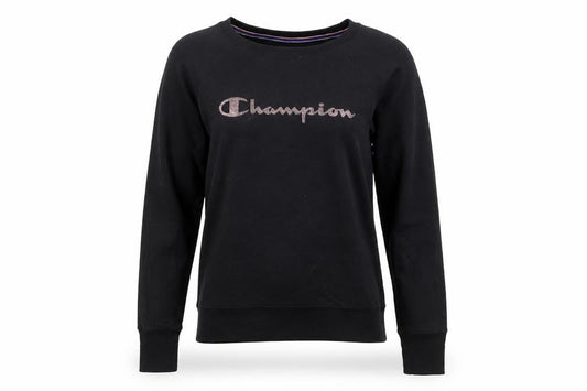 Champion Women's Black Small Pullover Sweatshirt with Logo Detail