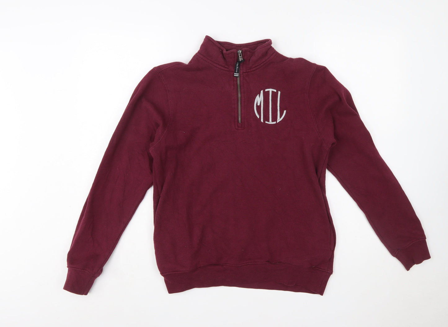 Charles River Womens Burgundy 1/4 Zip Pullover Sweatshirt XXS Cotton Blend