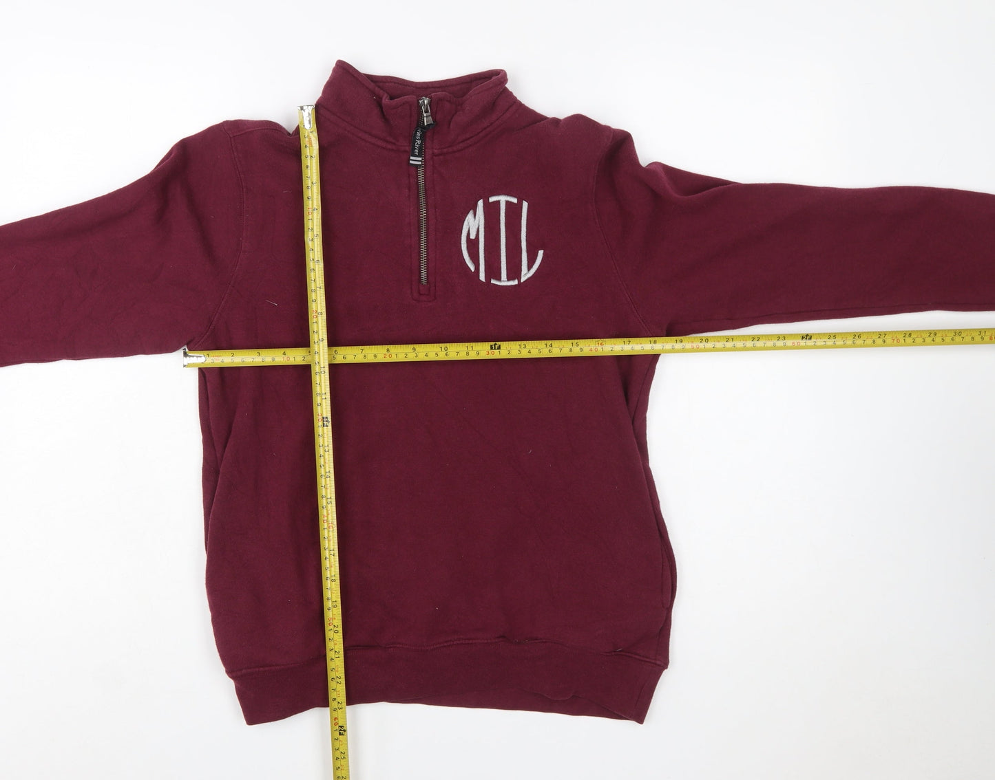 Charles River Womens Burgundy 1/4 Zip Pullover Sweatshirt XXS Cotton Blend