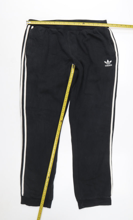 Adidas Men's Black Jogger Trousers M Retro Stripe Casual