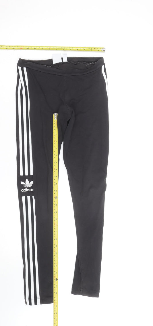 Adidas Womens Black Leggings Size 10 Slim Fit Activewear Pants