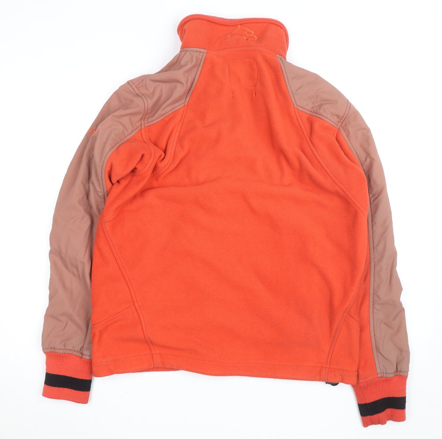 Falcon Men's Orange & Brown Fleece Windbreaker Jacket Size M