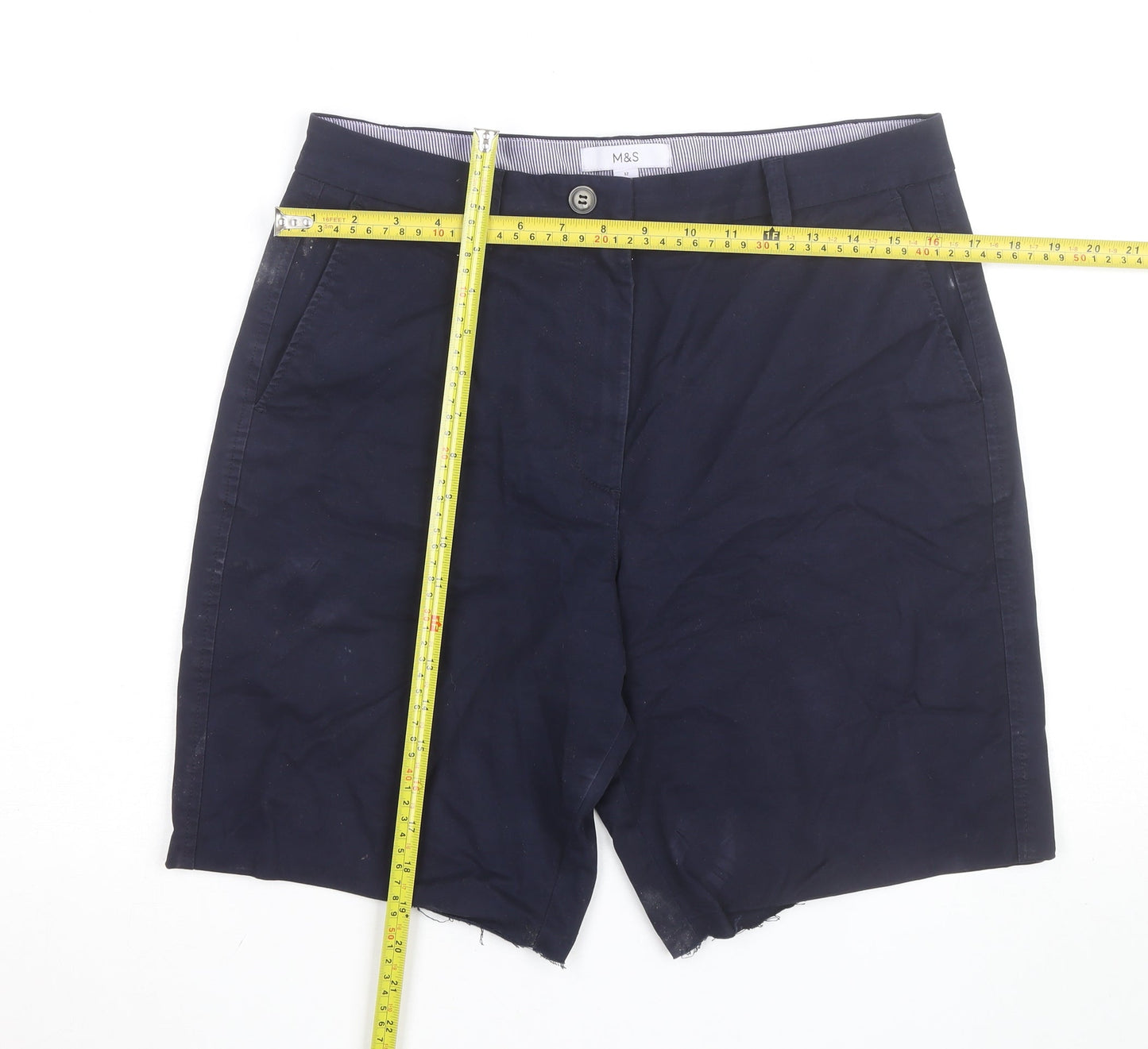 Marks and Spencer Men's Blue Chino Shorts Size M Regular Fit