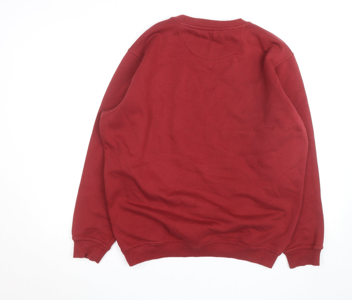 EWM Men's Red Crew Neck Cotton Blend Pullover Sweatshirt M