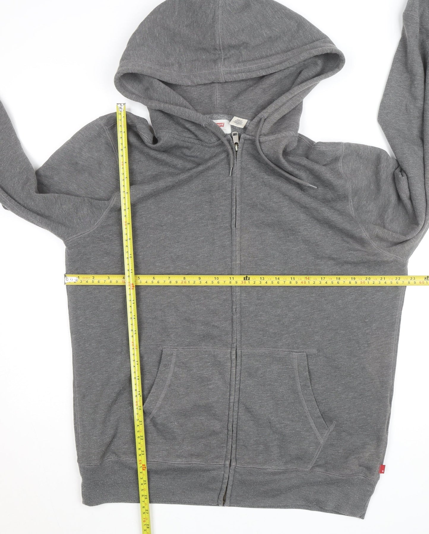 Levi's Men's Grey Full Zip Hoodie L Regular Fit Cotton Blend