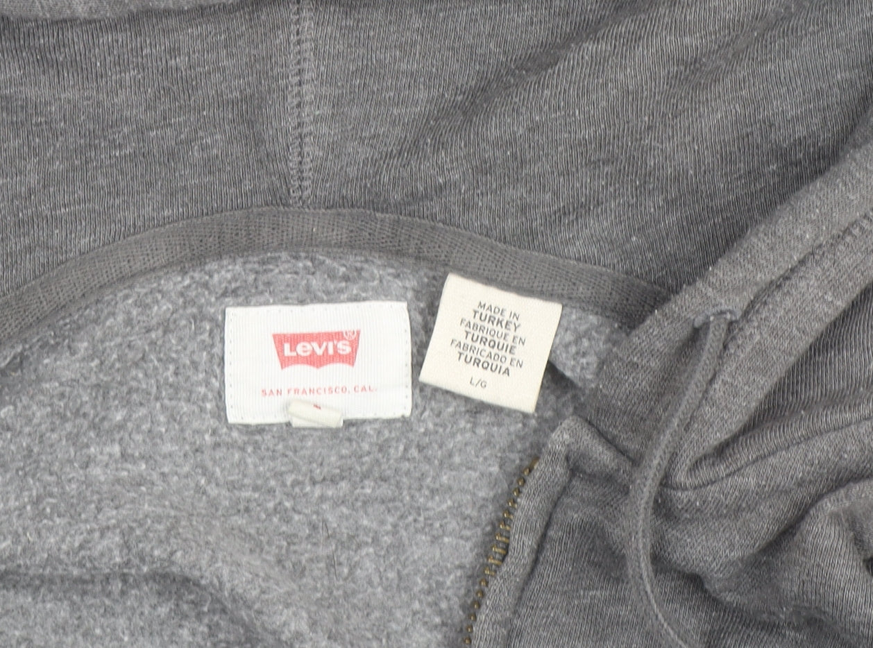 Levi's Men's Grey Full Zip Hoodie L Regular Fit Cotton Blend