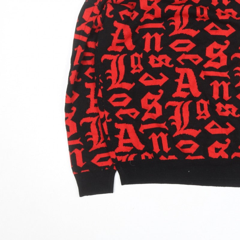 Additional view of Black Squad Men's Red Black Graphic Knit jumper XL