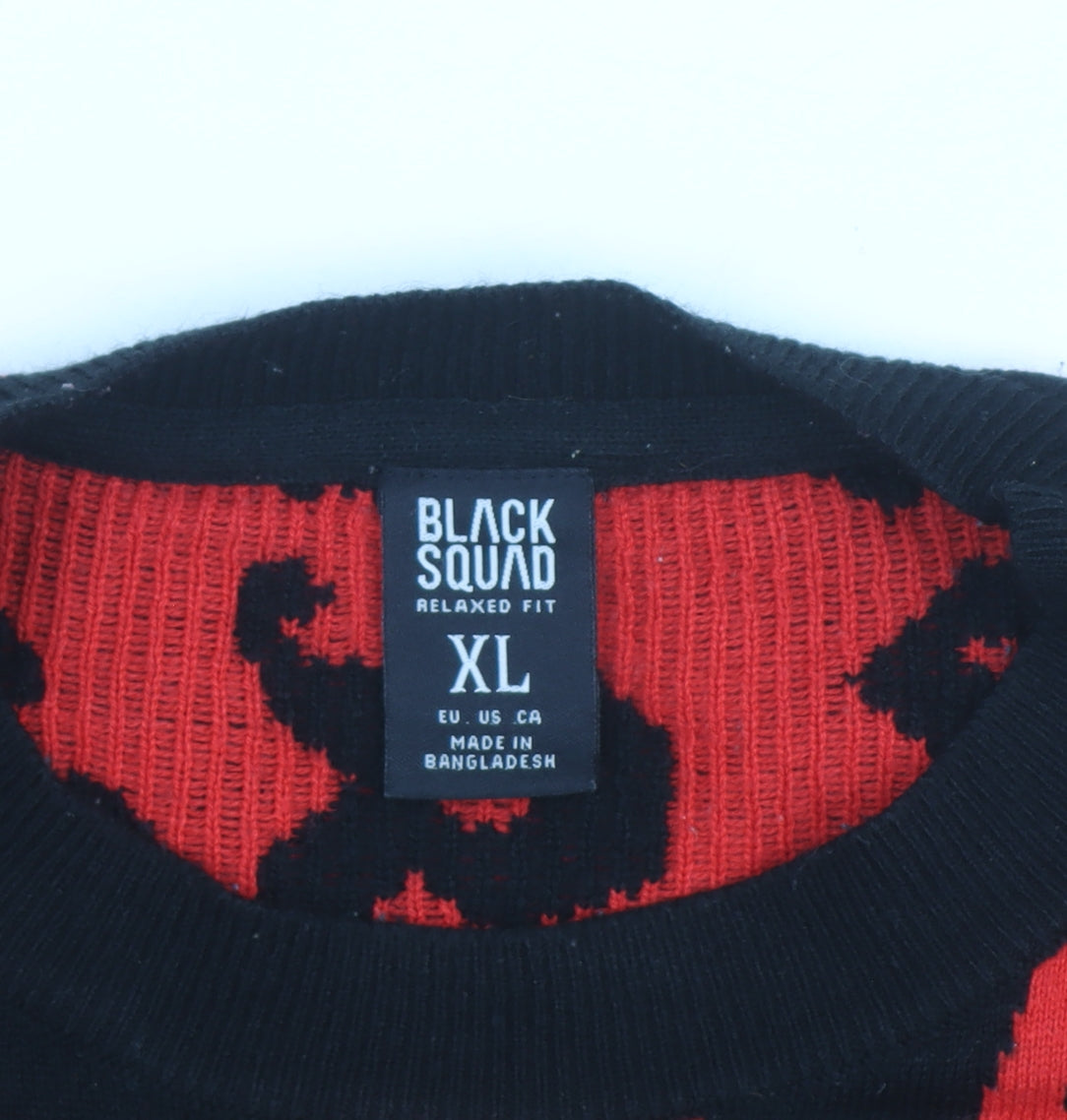 Additional view of Black Squad Men's Red Black Graphic Knit jumper XL