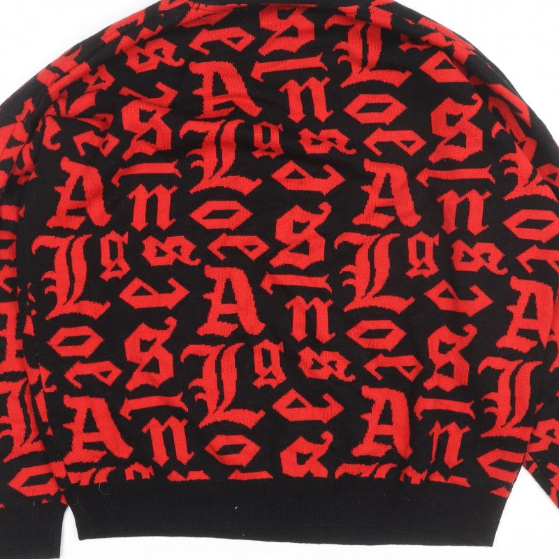 Additional view of Black Squad Men's Red Black Graphic Knit jumper XL