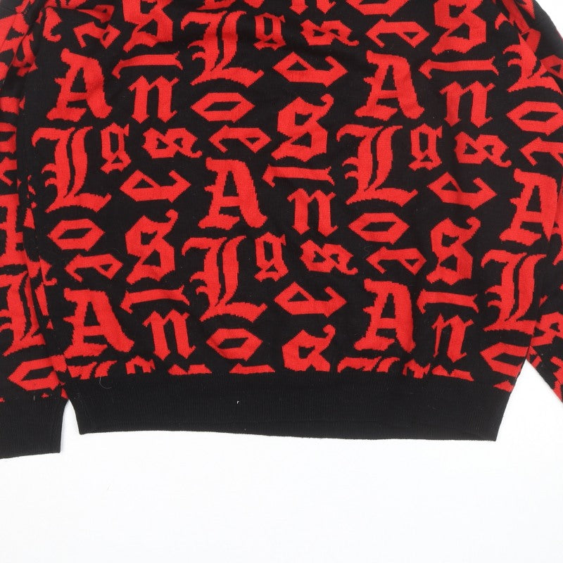Additional view of Black Squad Men's Red Black Graphic Knit jumper XL