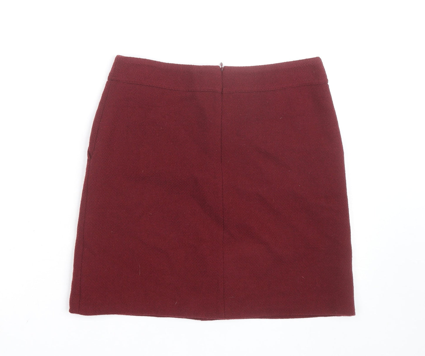 Jigsaw Women Red Wool Short Pencil Skirt Size 8