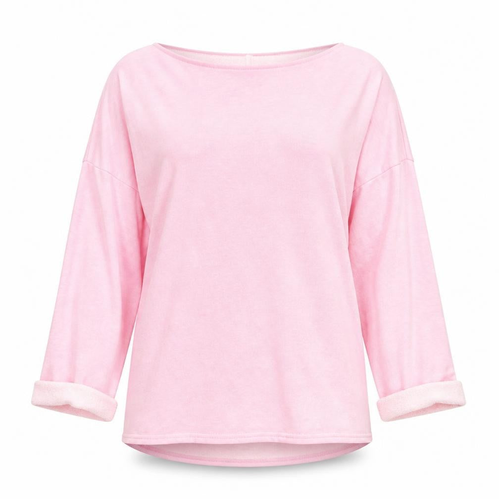 H&M Women’s Pink Boat Neck Long Sleeve Relaxed Pullover Jumper XS