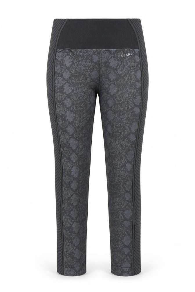 US PRO Womens Grey Seamless Animal Print Gym Leggings Size 8
