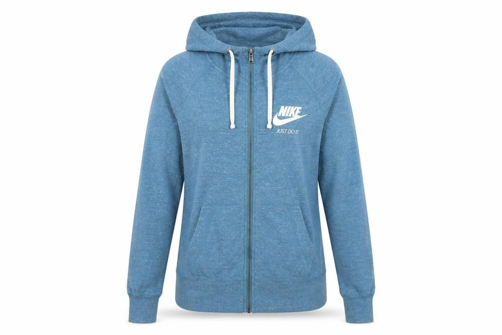 Nike Women's Blue Full Zip Hoodie XS Cotton Blend Just Do It
