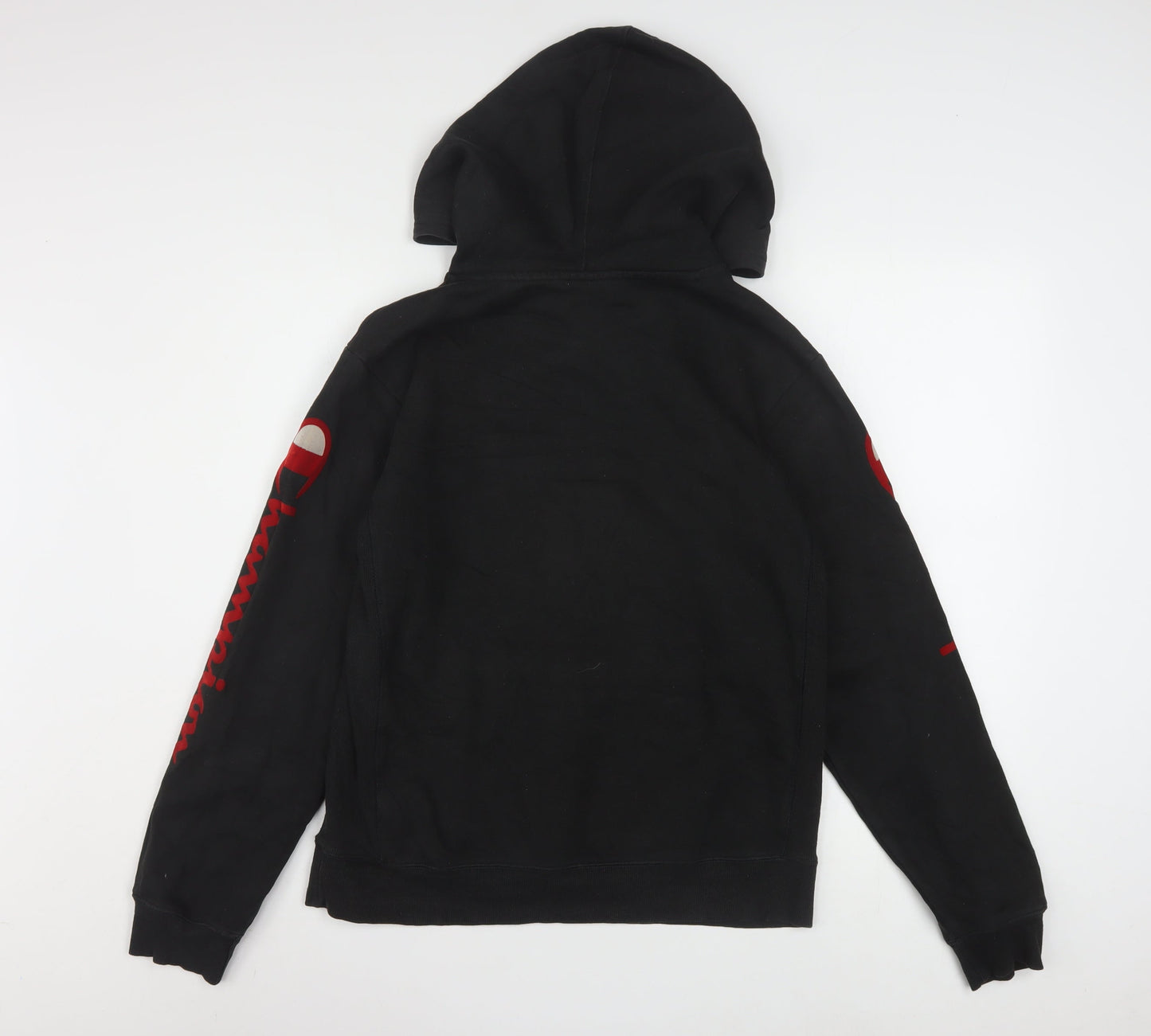 Champion Men's Black XL Pullover Hoodie with Logo Print
