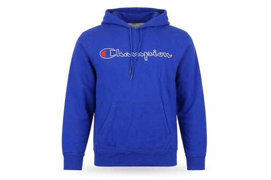 Champion Men's Blue Pullover Hoodie Small Embroidered Logo Fleece