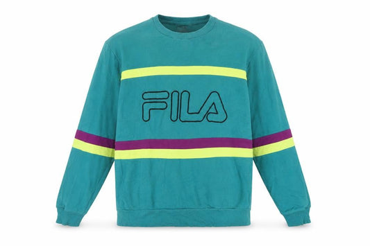 FILA Men's Blue Retro 90s Crew Neck Pullover Sweatshirt Size S