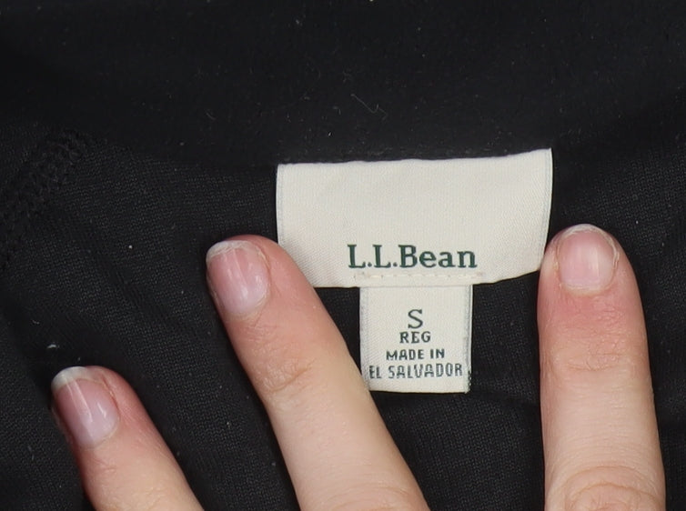 L.L. Bean Women's Black Fleece 1/4 Zip Pullover Sweatshirt Size S