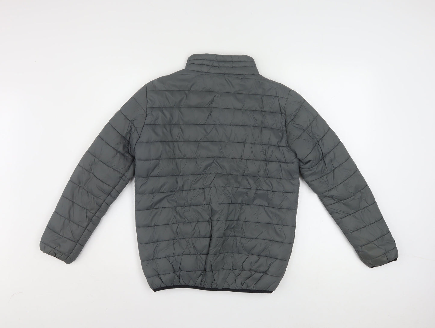 Kappa Boys Grey 12 Years Puffer Jacket Winter Quilted Zip Up Coat