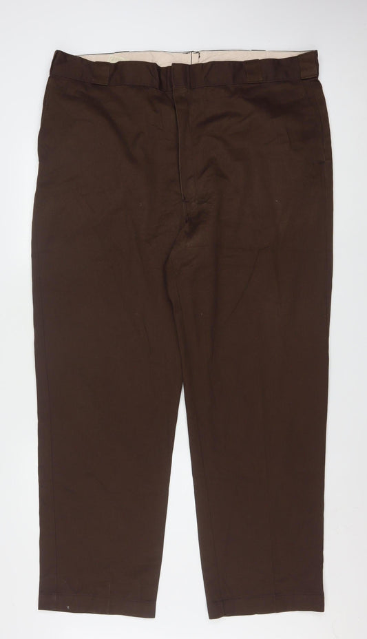 Dickies Men's Brown Chino Workwear Trousers 44W 32L Regular Fit