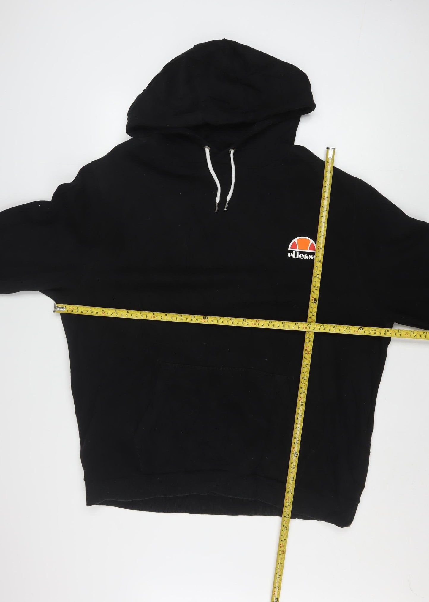 Ellesse Men’s Black Pullover Hoodie 4XL Logo Fleece Sweatshirt