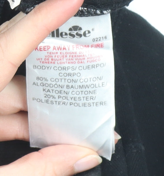 Ellesse Men’s Black Pullover Hoodie 4XL Logo Fleece Sweatshirt