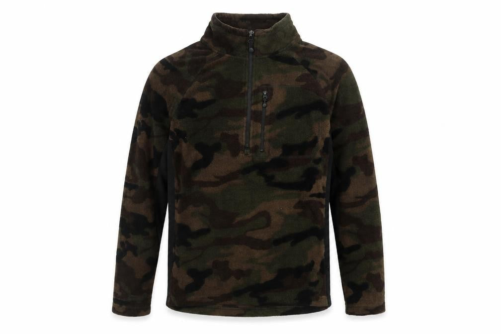 Starter Men's Brown Camouflage 1/4 Zip Fleece Pullover Sweatshirt Size S