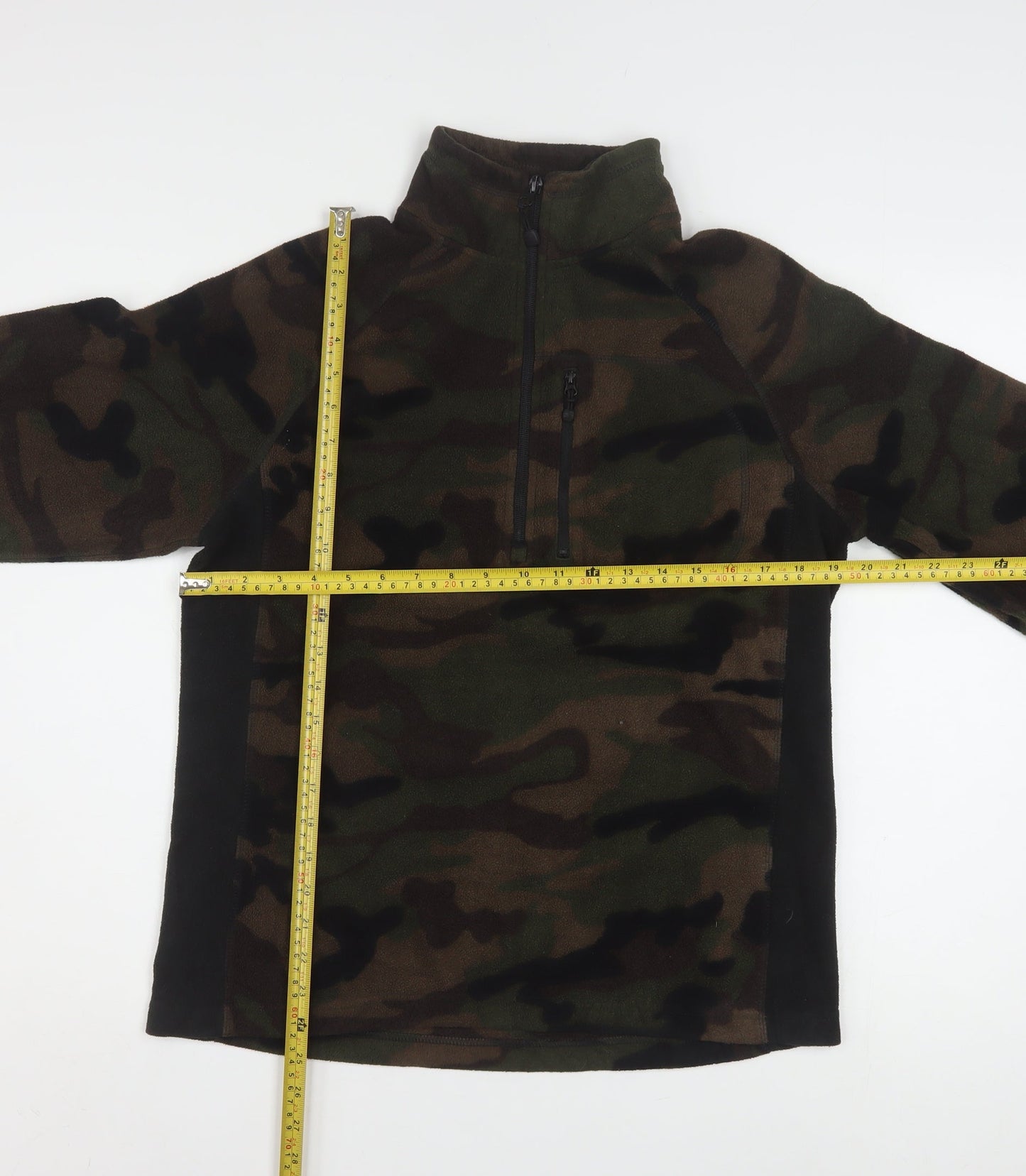 Starter Men's Brown Camouflage 1/4 Zip Fleece Pullover Sweatshirt Size S