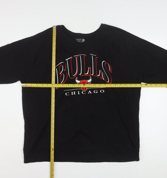 Time and Tru Women Black Chicago Bulls Sweatshirt Size 20 XXL Pullover